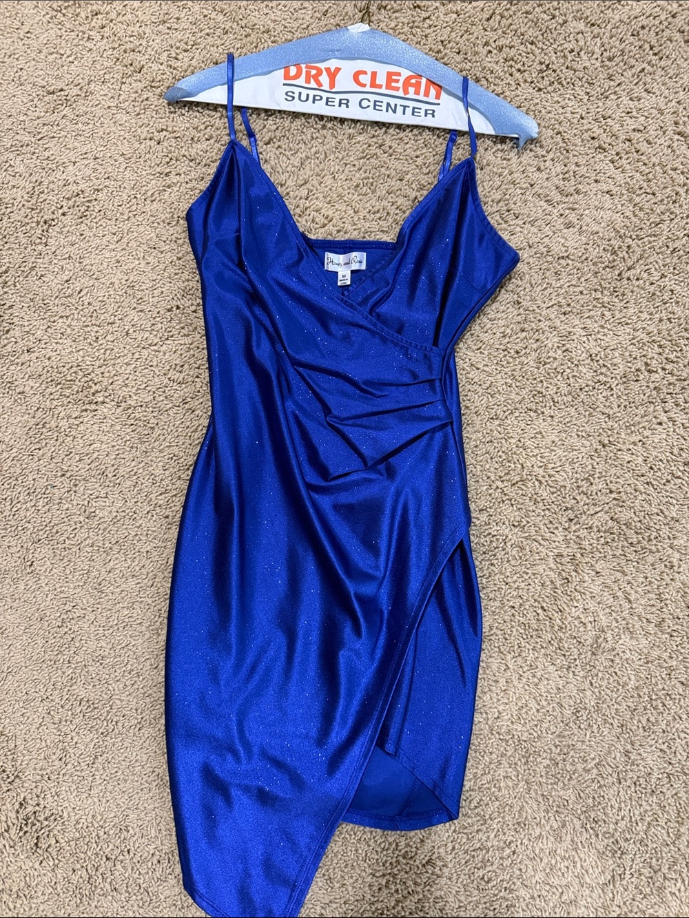 Honey and Rosie Electric Blue Satin Mini Dress